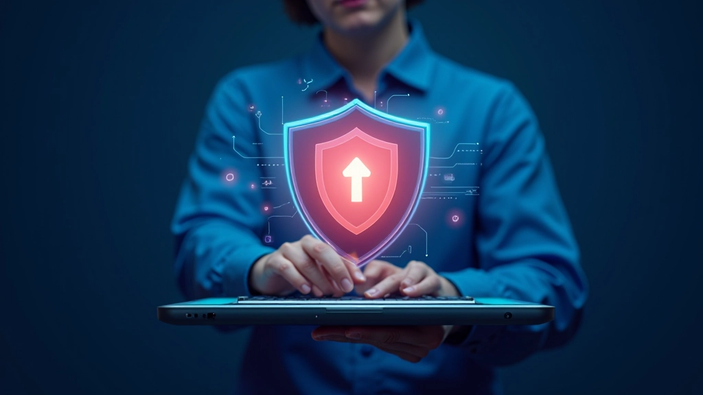 Online safety and threat defense illustration with protective shield